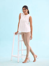 Beige Cotton Churidar Leggings – Slip-On – Elastic Waist