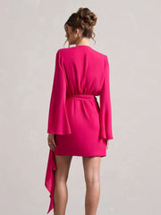 Pink Flared Polycrepe Top