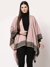 Pink & Grey Printed Acrylic Shrug – Open Front – Long Sleeves