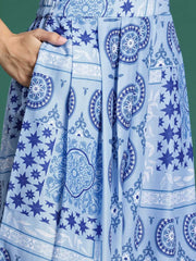 Multicolor Printed Polyester Co-Ord Set – Shoulder Straps – Open Front Shrug