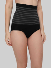 Black High Waist Polyamide Spandex Tummy Shaper – Seamless – Patterned