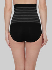 Black High Waist Polyamide Spandex Tummy Shaper – Seamless – Patterned