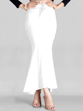 White Solid Polyester Blend Saree Shapewear – Elastic Waistband – Fish Cut