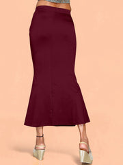 Burgundy Solid Cotton Lycra Saree Shapewear – Mid Rise – Elasticated Waistband