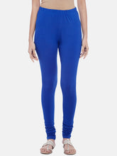 Blue Solid Cotton Churidar – Slip-On Closure