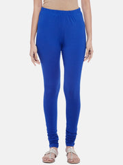 Blue Solid Cotton Churidar – Slip-On Closure