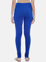 Blue Solid Cotton Churidar – Slip-On Closure