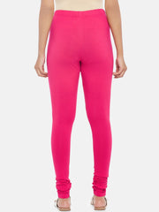 Pink Solid Cotton Blend Churidhar – Slip-On Closure