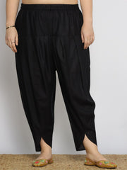 Black Solid Cotton Farshi Salwar – Slip-On – Plain