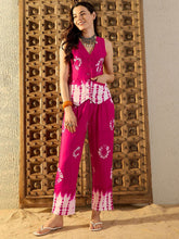 Pink Dyed Viscose Rayon Co-Ord Set – V-Neck Coat – Button Closure