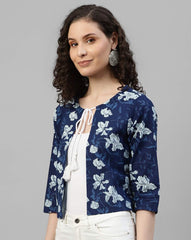 Floral Print Cotton Fitted Shrug – Short Length