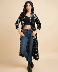 Printed Rayon Long Shrug – Insert Pockets