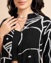 Printed Rayon Long Shrug – Insert Pockets