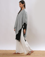 Heathered Front-Open Polyester Blend Shrug – Medium Length