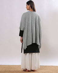 Heathered Front-Open Polyester Blend Shrug – Medium Length
