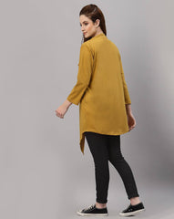 Regular Fit Cotton Jersey Shrug – Front-Open