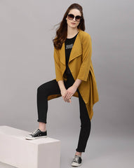 Regular Fit Cotton Jersey Shrug – Front-Open