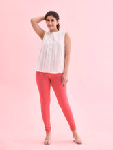 Pink Cotton Churidar Leggings – Slip-On – Skinny Fit