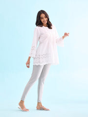 Silver Shimmer Ankle-Length Leggings – Skinny Fit