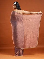 Pink Banarasi Silk Blend Saree – Woven Border – Zari Work