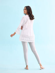 Silver Shimmer Ankle-Length Leggings – Skinny Fit