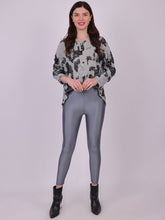 Dark Grey Shimmer Nylon Elastane Leggings – High Waist – Solid