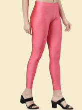 Shimmer Solid Nylon Elastane Leggings – Wide Waistband – Ankle Length