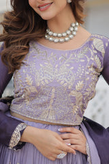 Pure Peding Chinon Flared Lehenga Choli Set – Embroidery 3mm Sequence Work