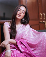 Soft Shaded Georgette Saree – Sequin Embroidery