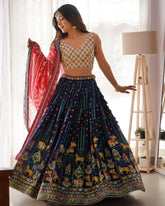 Faux Georgette Semi-Stitch Lehenga Set – Thread and Sequin Work – Heavy Lace
