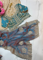 Fendy Chiffon Saree – Heavy Border – Sequin and Cording Embroidery