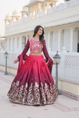 Pure Peding Chinon Flared Lehenga Choli Set – Embroidery 3mm Sequence Work