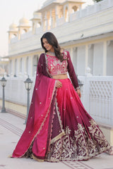 Pure Peding Chinon Flared Lehenga Choli Set – Embroidery 3mm Sequence Work