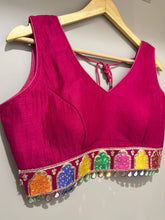 Silk Princess Cut Blouse – V-Neck – Embroidery and Mirror Work