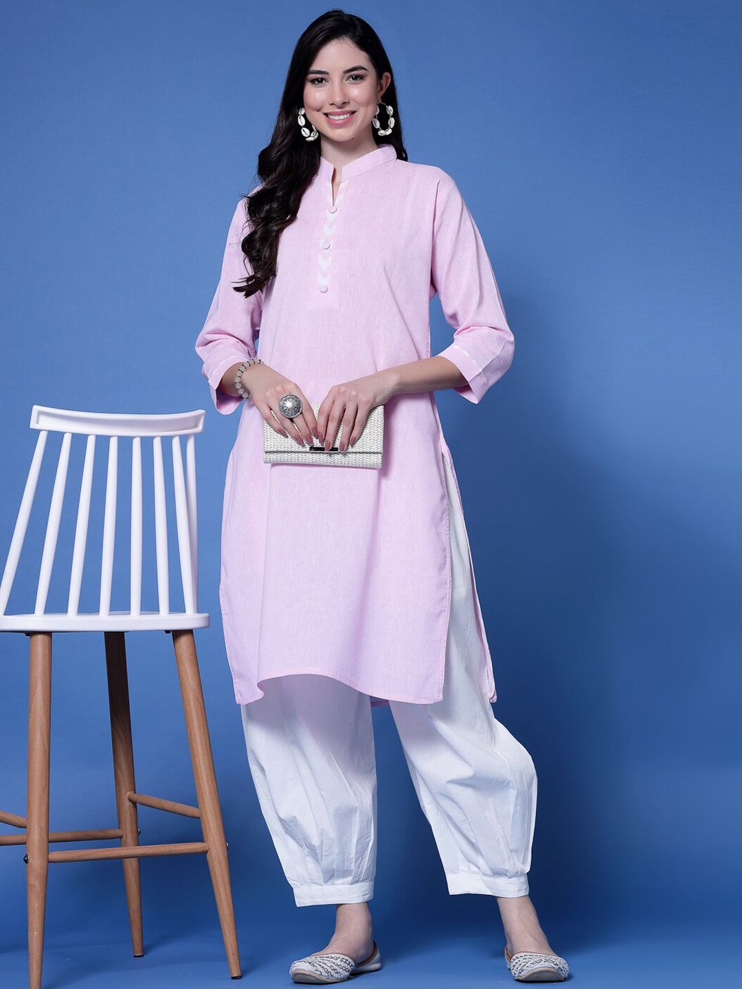 White Loose Fit Pure Cotton Afghani Salwar – Mid-Rise – Drawstring Closure
