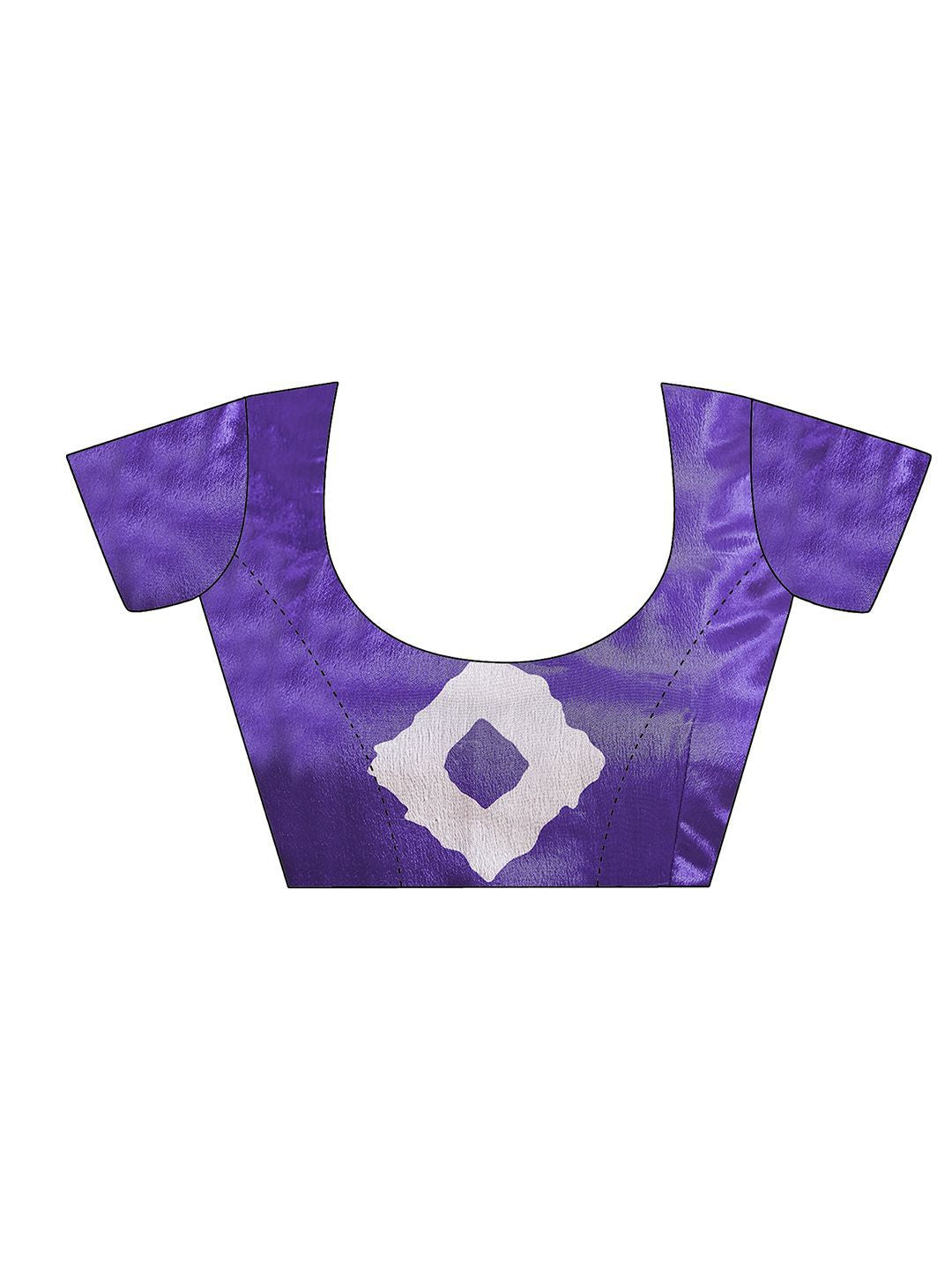 Purple & White Tie and Dye Art Silk Saree – No Border – Ready to Wear