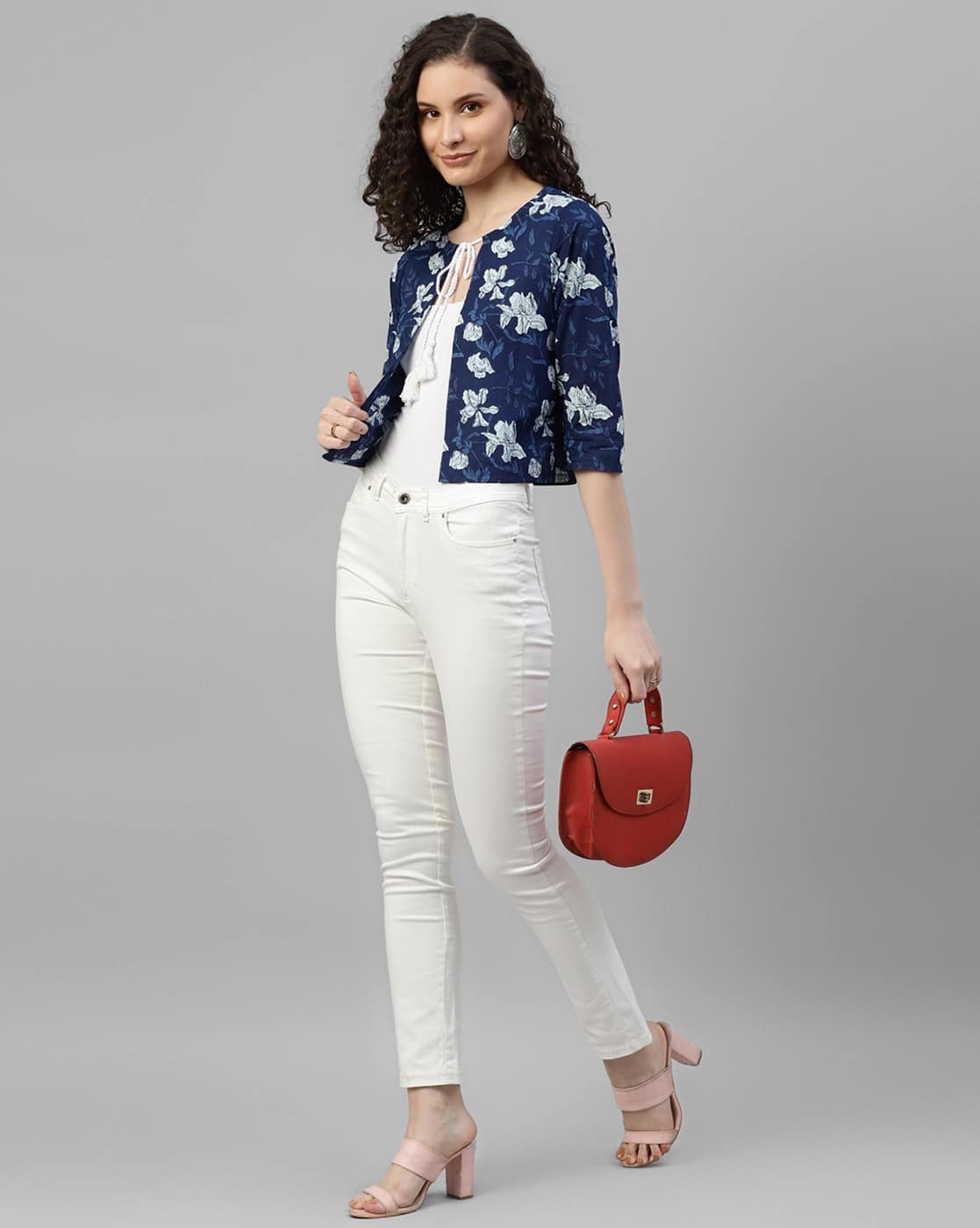 Floral Print Cotton Fitted Shrug – Short Length