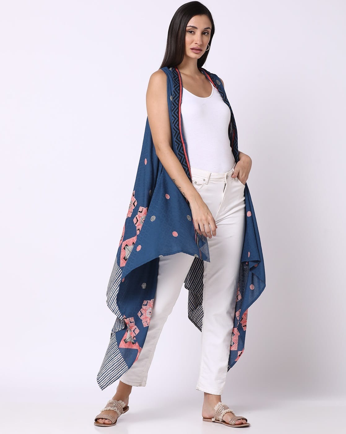 Printed Rayon Dobby Shrug – Handkerchief Hem
