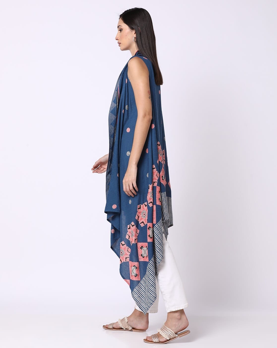 Printed Rayon Dobby Shrug – Handkerchief Hem
