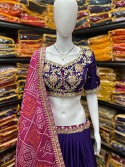 Chinone Flared Lehenga Choli Set – Heavy Gota Patti Embroidery
