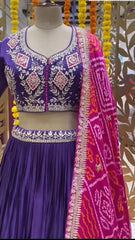Chinone Flared Lehenga Choli Set – Heavy Gota Patti Embroidery