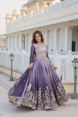 Pure Peding Chinon Flared Lehenga Choli Set – Embroidery 3mm Sequence Work