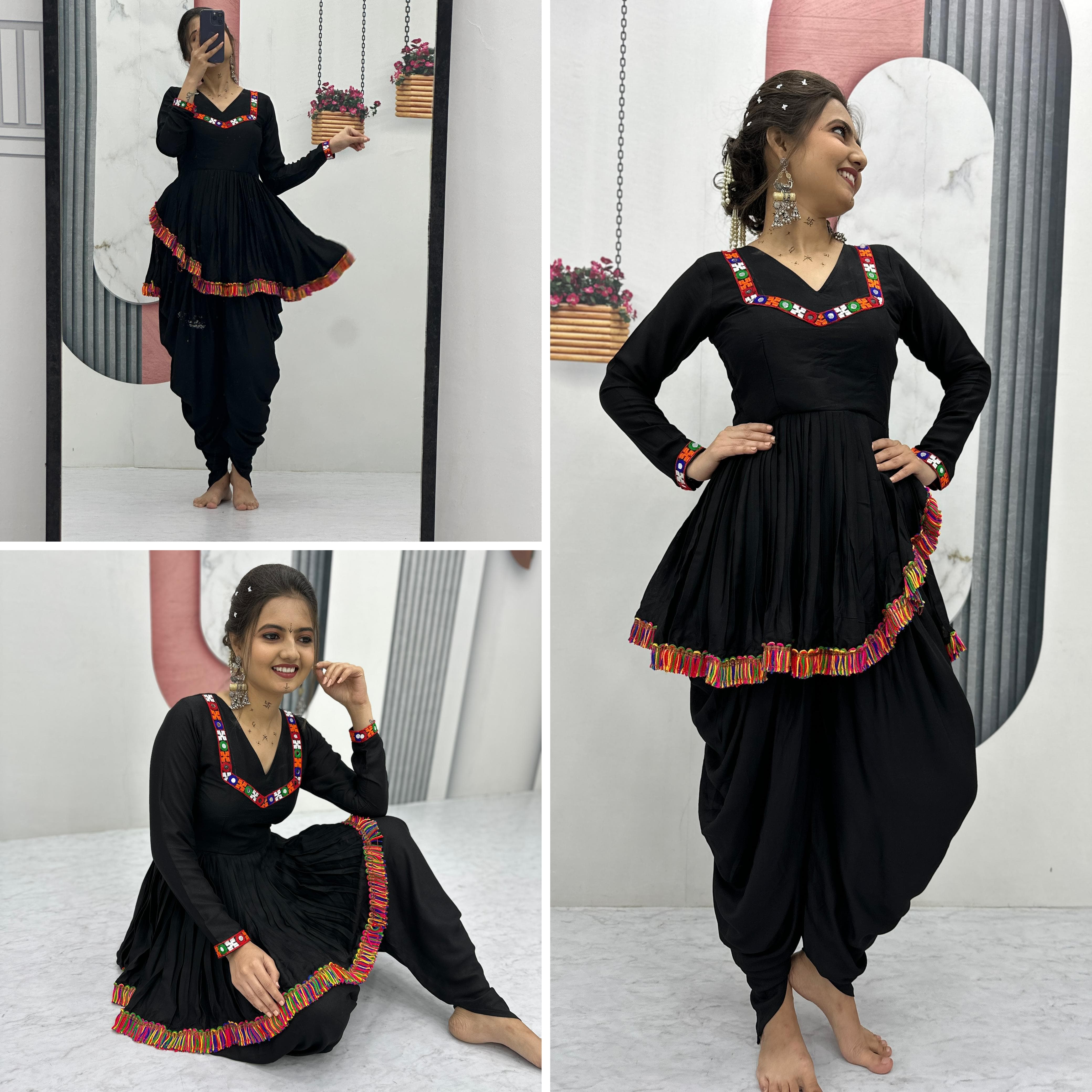 Riyon Cotton Dhoti-Kediyu Set – Gamathi & Mirror Work
