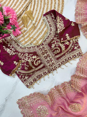 Fendy Chiffon Saree – Heavy Border – Sequin and Cording Embroidery