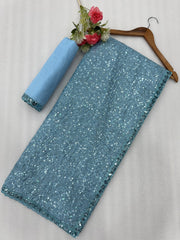Faux Georgette Saree – Cutwork Lace Border – Sequin Embroidery