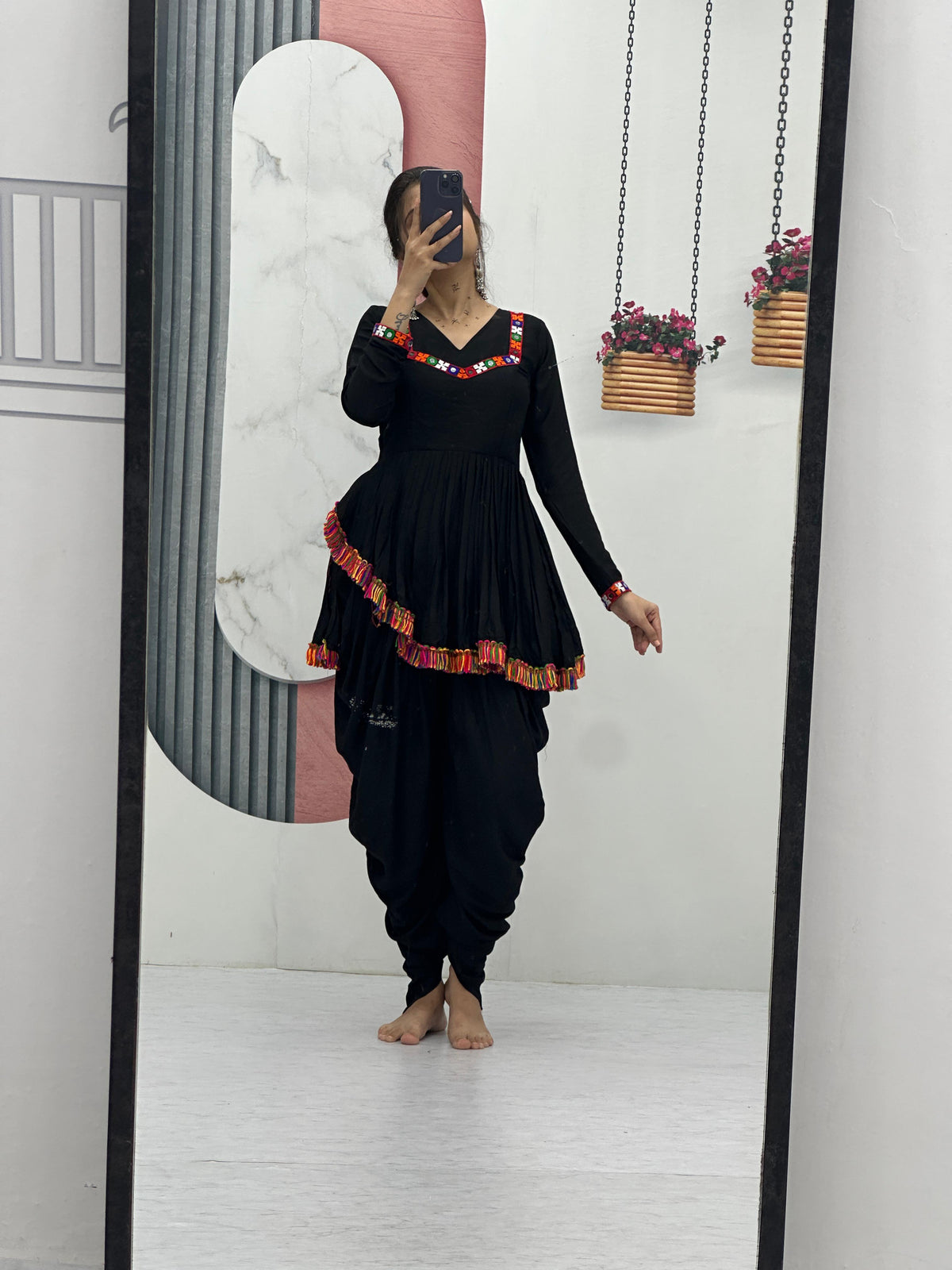 Riyon Cotton Dhoti-Kediyu Set – Gamathi & Mirror Work