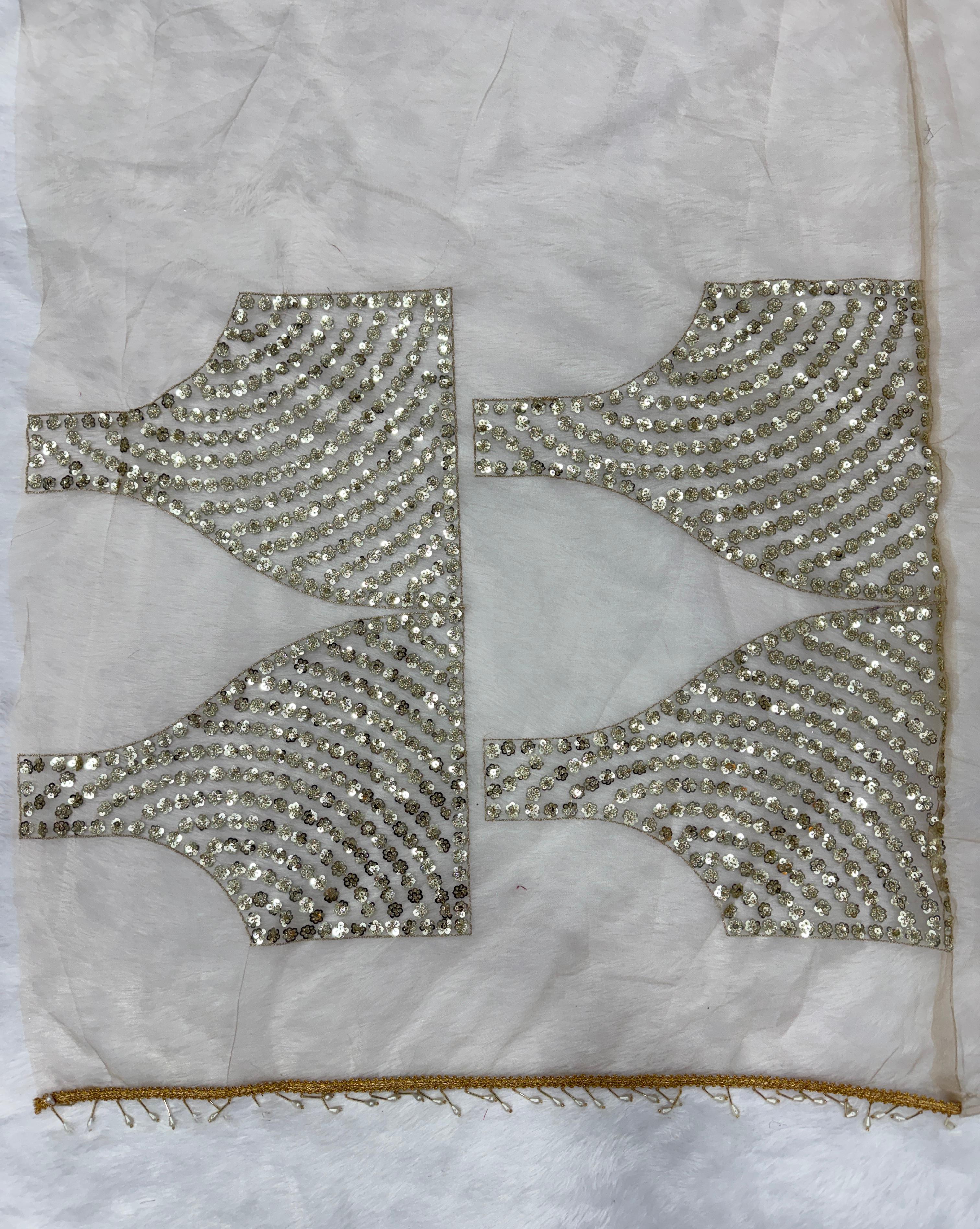 Gold Heavy Net Saree – Fancy Sequins Embroidery