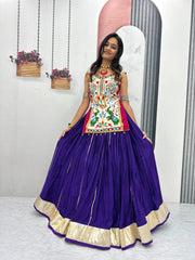 Gamathi & Mirror Work Motedo Choli Cotton Lehenga – Lumpi Lace Border