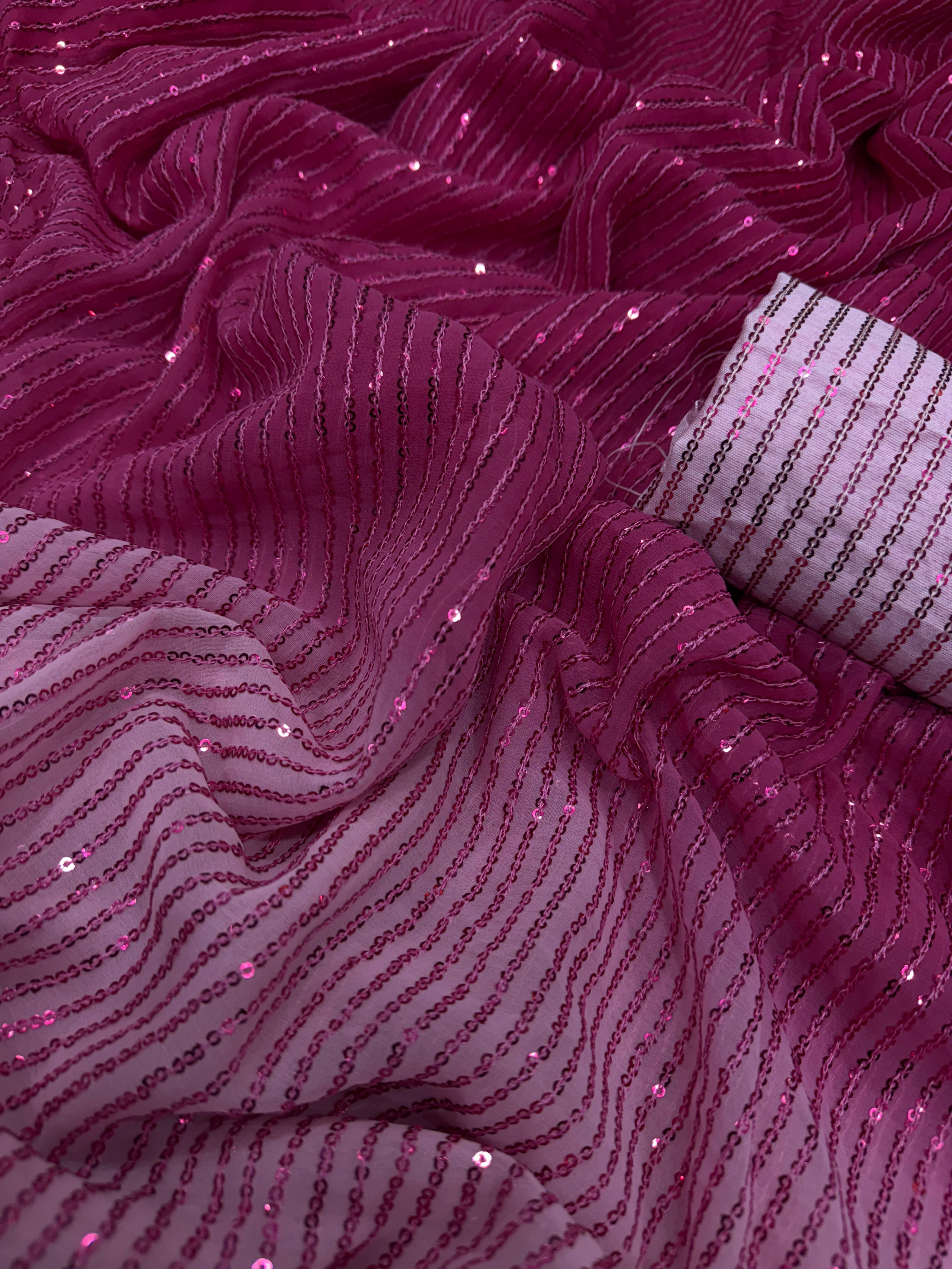 Soft Shaded Georgette Saree – Sequin Embroidery