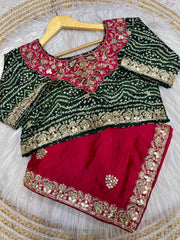 Soft Chinon Saree – Heavy C-Pallu Chainstitched Multi Work & Butta – Cutwork Border